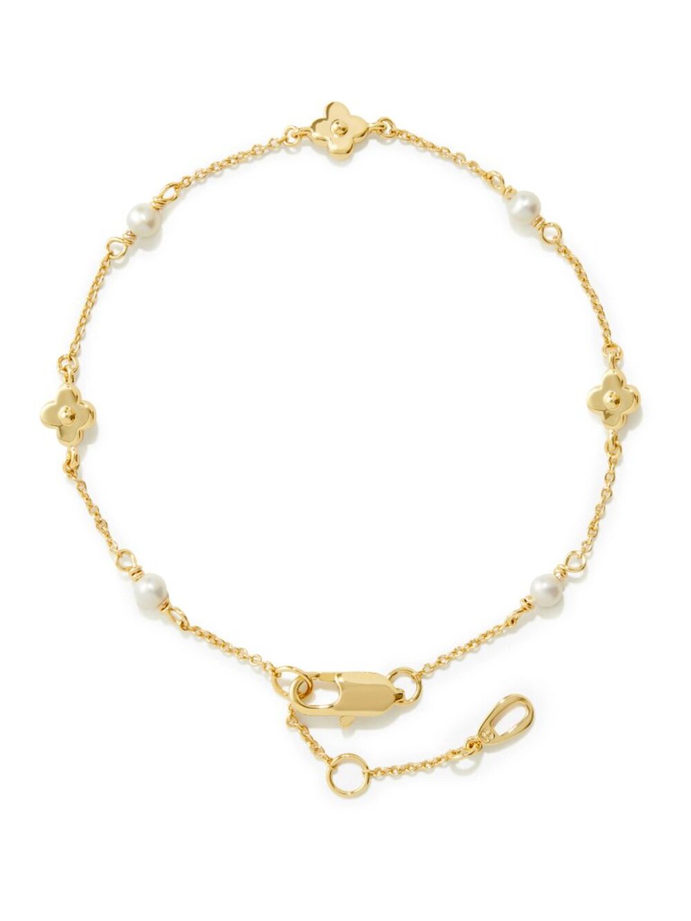 ANA LUISA Gold and Pearl Flower Hannah Bracelet
